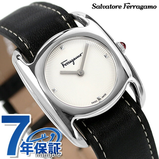 サルヴァトーレ フェラガモ ヴァラ クオーツ 腕時計 ブランド レディース 革ベルト Salvatore Ferragamo SFEL00119 アナログ ホワイト ブラック 黒 スイス製 成人祝い プレゼント ギフト SFEL00119