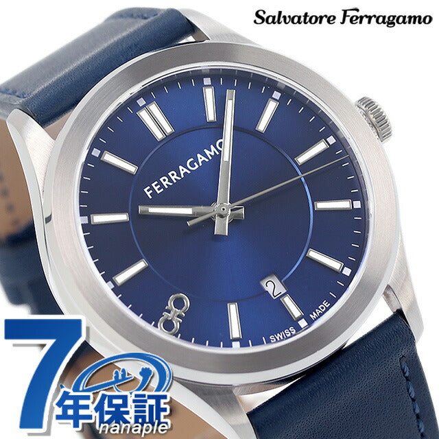 Salvatore Ferragamo New Gent Quartz观看品牌男士Salvatore Ferragamo SFU500123模拟蓝色海军瑞士