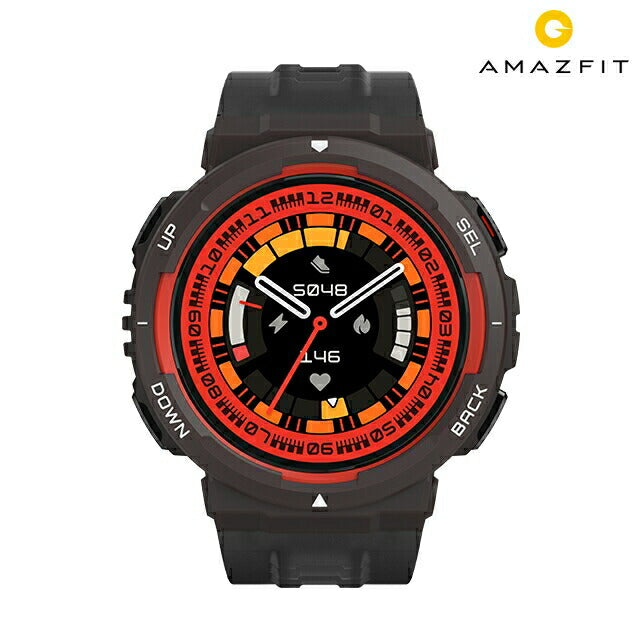 アマズフィット ラバブラック 充電式クオーツ スマートウォッチ ブランド メンズ レディース Bluetooth Amazfit SP170067-C205 デジタル SP170067-C205