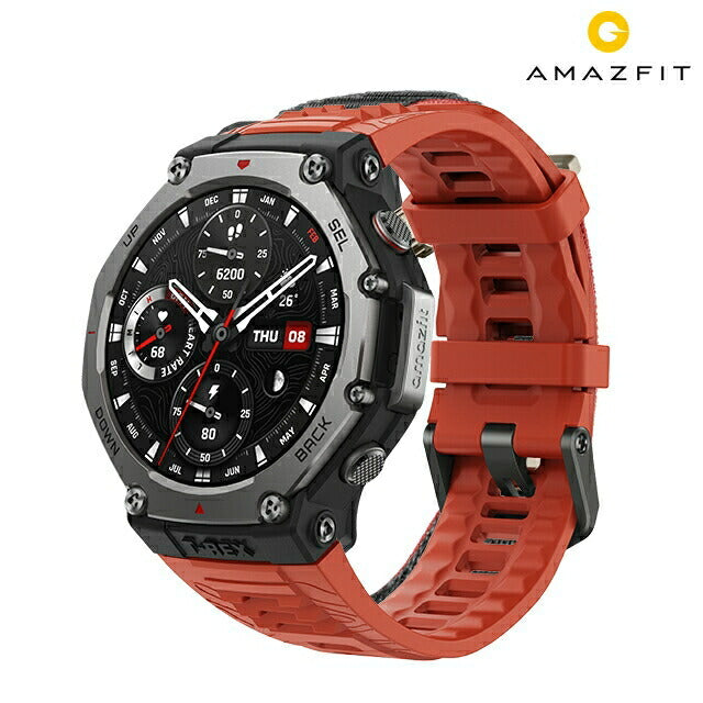 アマズフィット ラバ 充電式クォーツ スマートウォッチ ブランド メンズ Amazfit SP170069-C219 デジタル シルバー レッド 赤 SP170069-C219