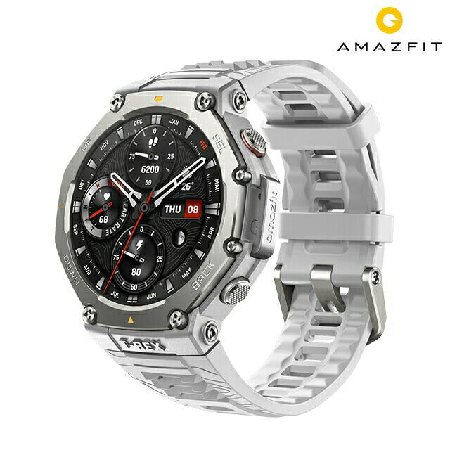 アマズフィット T-Rex ラバ RD 充電式クォーツ スマートウォッチ ブランド メンズ Amazfit SP170069-C221 デジタル シルバー グレー SP170069-C221