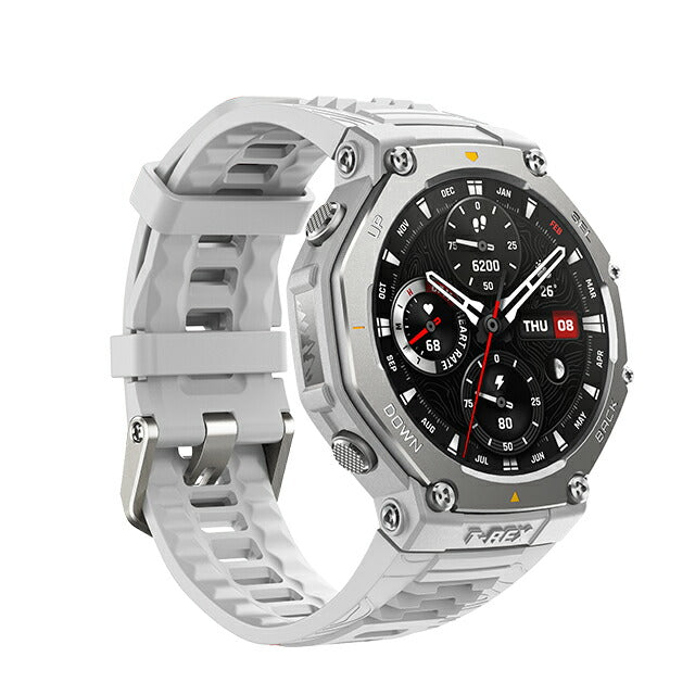アマズフィット T-Rex ラバ RD 充電式クォーツ スマートウォッチ ブランド メンズ Amazfit SP170069-C221 デジタル シルバー グレー SP170069-C221