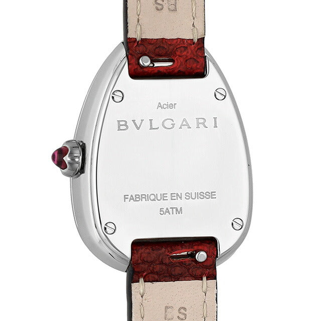 ブルガリ セルペンティ クオーツ 腕時計 ブランド レディース ダイヤモンド BVLGARI SP32WSDL アナログ ホワイトシェル レッド 白