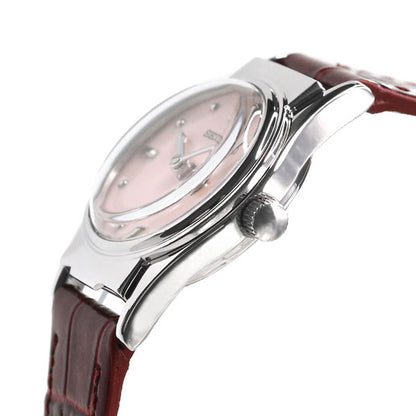 Seiko Touch Reading Clock Clock Collapsed Dial Collapse Dial Made in Japan Quartz Ladies Watch Brand SQWK033 SEIKO Pink Red Leather Belt