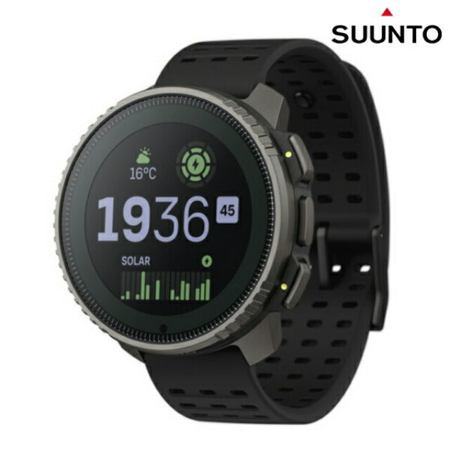 スント バーティカル チタニウム ソーラー 充電式クオーツ スマートウォッチ メンズ レディース チタン SUUNTO SS050858000 ブラック 黒 記念品 ギフト SS050858000