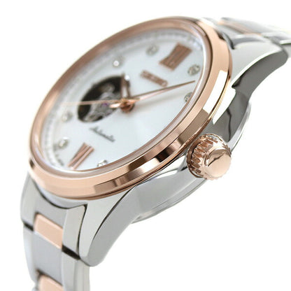 セイコー メカニカル オープンハート 日本製 自動巻き レディース 腕時計 ブランド SSDE010 SEIKO セイコーセレクション シルバー ピンクゴールド SSDE010