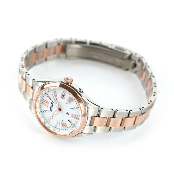 Seiko Rukia Solar Radio World Time Solar Radio Watch Brand SSQV104 SEIKO White Shell Pink Gold Ladies