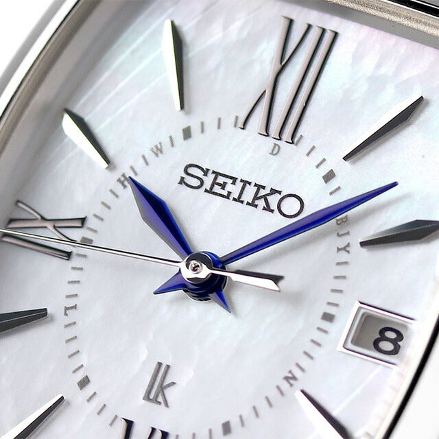 セイコー ルキア ソーラー電波 腕時計 ブランド レディース チタン SEIKO SSQW071 アナログ ホワイトシェル 白 日本製