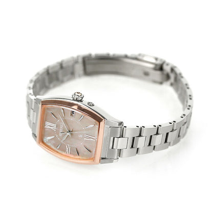 Seiko Rukia Solar Radio Watch Brand Ladies Titanium SEIKO SSQW072 Analog pink brown shell made in Japan