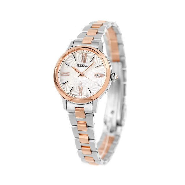 Seiko Rukia Solar Radio Watch Brand Ladies SEIKO SSVW206 Analog Silver Pink Gold made in Japan