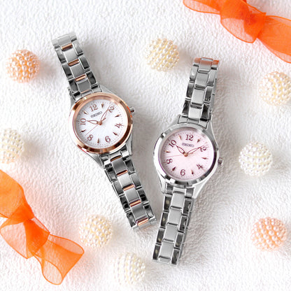 セイコーセレクション レディース 電波ソーラー 腕時計 ブランド SWFH118 SEIKO ホワイト ピンクゴールド SWFH118