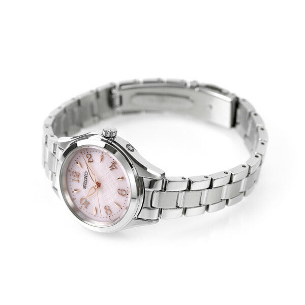 精工选择女士太阳能电台手表品牌SWFH117 Seiko Pink