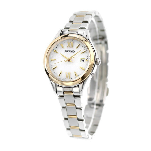 Seiko Selection Round Solar Radio Watch Brand Ladies Limited Model SEIKO SWFH134 Analog Silver Pink Gold