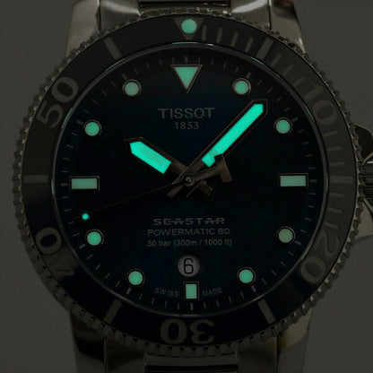 ティソ T-スポーツ シースター 1000 オートマティック 腕時計 ブランド メンズ 43mm スイス製 自動巻き 機械式 T120.407.11.041.03 ブルー T1204071104103