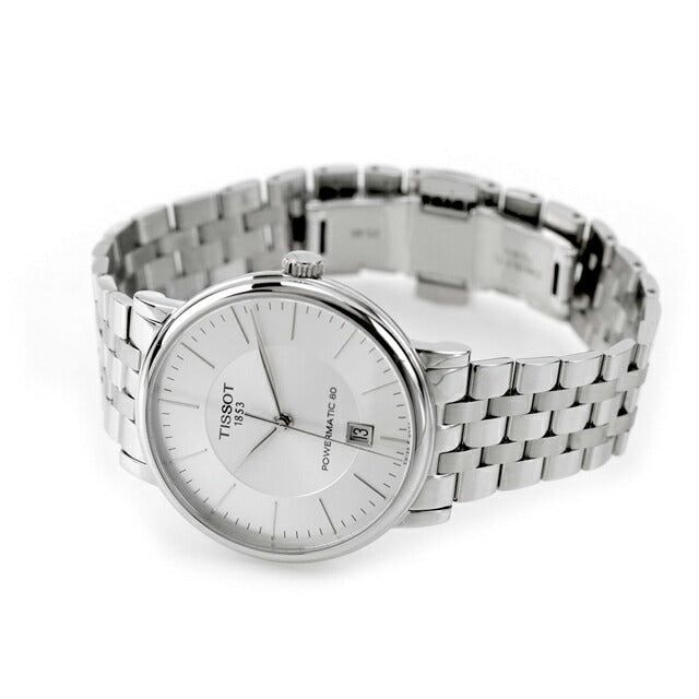 ティソ カーソン プレミアム パワーマティック 80 自動巻き 腕時計 ブランド メンズ TISSOT T122.407.11.031.00 アナログ シルバー スイス製 T1224071103100