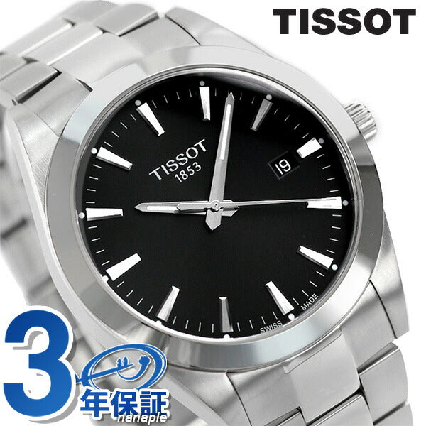 tiso t-t-t-classic绅士观看品牌40mm瑞士石英T127.410.11.051.00黑色T1274101105100