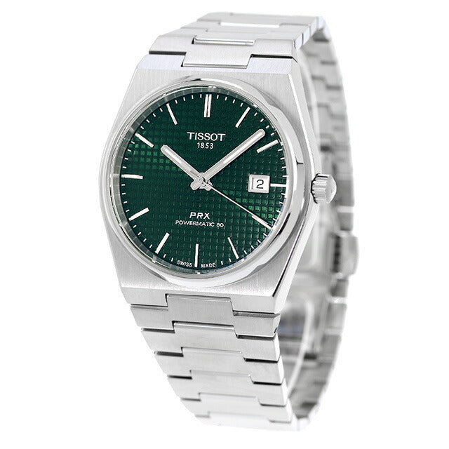 Tiso T-Classic Peel X Power Matic 80 Automatic Watch Brand Men T1374071109100 Made by analog Green Switzerland