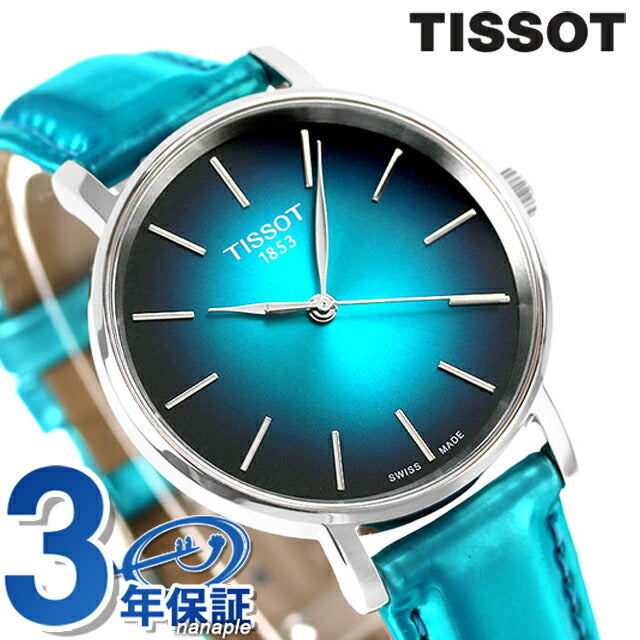 Tiso T-Classic Everytim Quartz观看品牌男士女士T143.210.17.091.00模拟蓝色瑞士T1432101709100