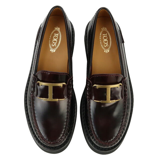 Tods Loafer女士品牌Tod的皮革意大利XXW54K0HN90 Bordeaux鞋选择型号TODW54K0HN90B