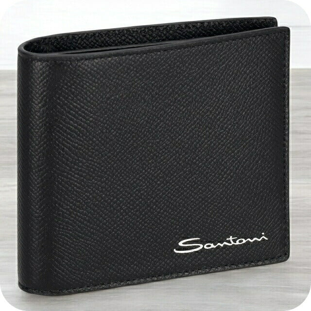 サントーニ 二つ折り財布 メンズ ブランド Santoni UFPPA2375-FOAN ブラック UFPPA2375FOAN-CFN01