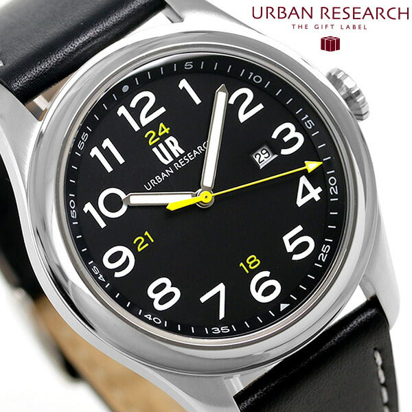 3 Hole Date Leather Belt Watch Brand UR001-01 Urban Research Men