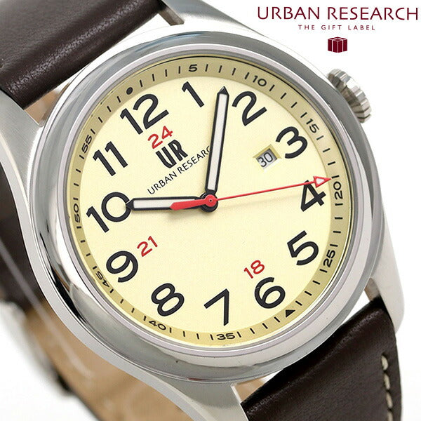 3 Hole Date Leather Belt Watch Brand UR001-03 Urban Research Men