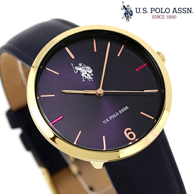 Uspolo antson Quartz Watch Brand Ladies US-24NV模拟紫色海军