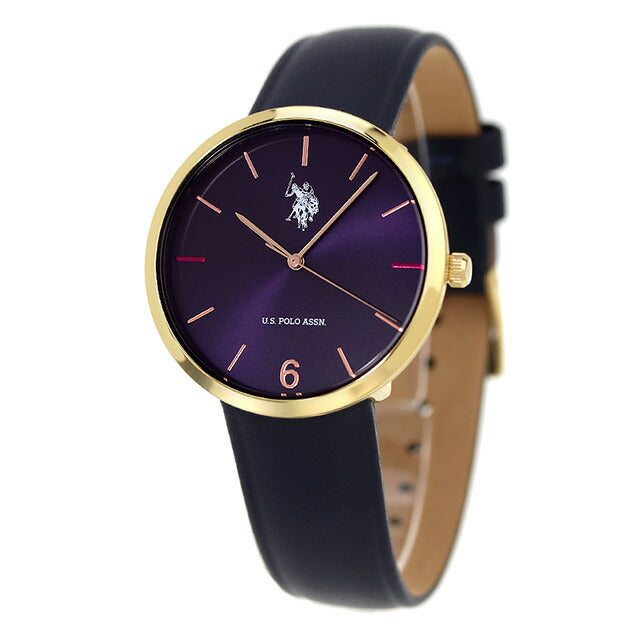 Uspolo antson Quartz Watch Brand Ladies US-24NV模拟紫色海军