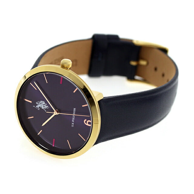 Uspolo antson Quartz Watch Brand Ladies US-24NV模拟紫色海军