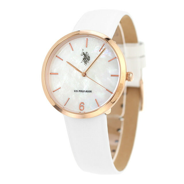 Uspolo antson Quartz Watch Brand Ladies US-24WH模拟壳白色白色