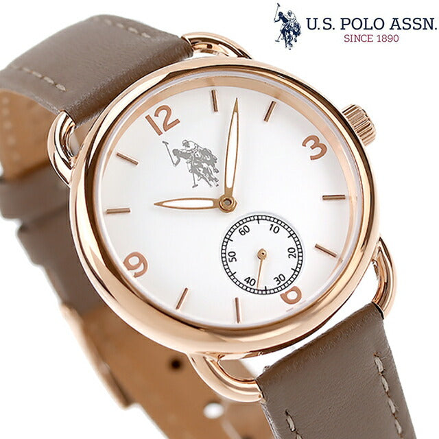 YSpolo Antsun DROSY Quartz Watch Brand Ladies U.S. POLO ASSN. US-27GL Analog White Brown White