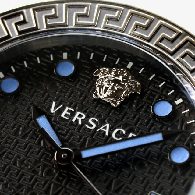 ヴェルサーチ グレカ ドーム クオーツ 腕時計 ブランド メンズ VERSACE VE2T00622 アナログ ブラック ガンメタ 黒 スイス製