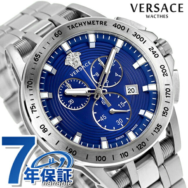 Versace Sportec Quartz观看品牌男士计时码VE3E00521模拟海军瑞士