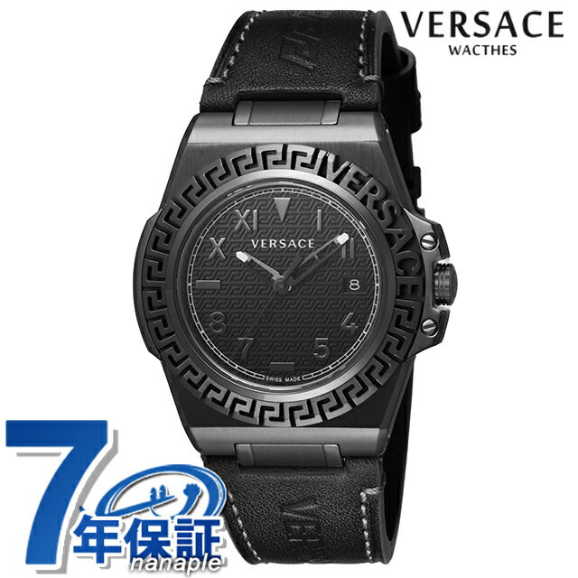 Versace Greeca反应石英观看品牌男士Versace VE3I00322模拟全黑瑞士