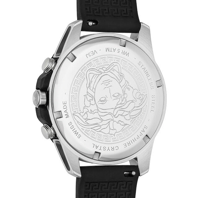 Versace Greca Action Chrono Quartz观看品牌计时码表VERSACE VERSACE VE3J00222模拟黑色