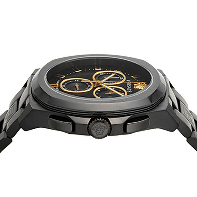 Versace Geo Chrono Quartz观看品牌男士计时码表VERSACE VERACE VE7CA0923模拟全黑色黑色