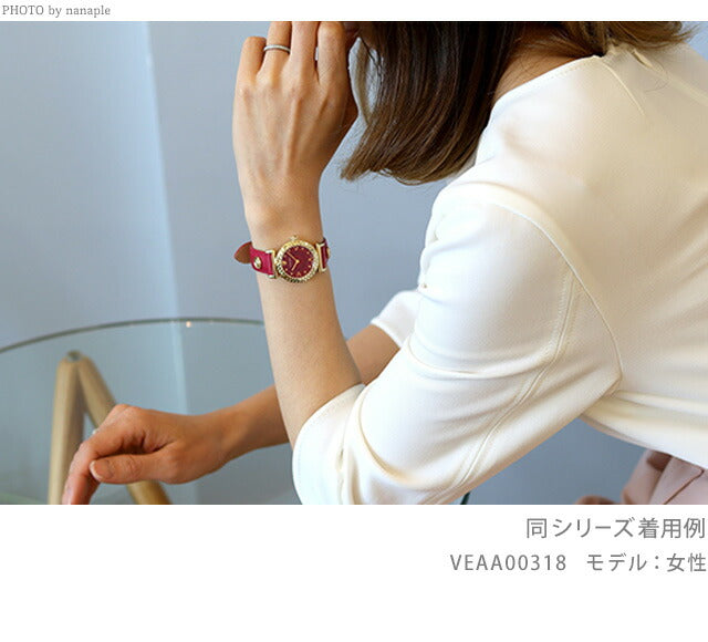 Versace Clock Mini Vanity 27mm瑞士石英女士观看品牌VEAA01220银红色