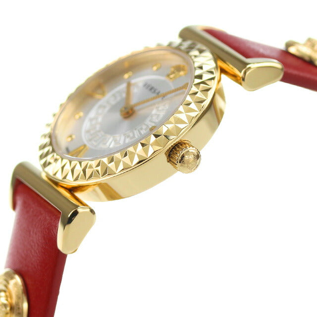 Versace Clock Mini Vanity 27mm瑞士石英女士观看品牌VEAA01220银红色