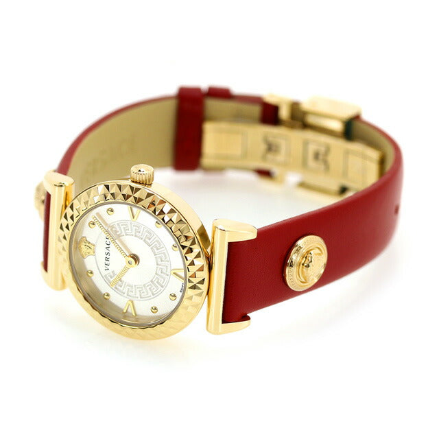 Versace Clock Mini Vanity 27mm瑞士石英女士观看品牌VEAA01220银红色