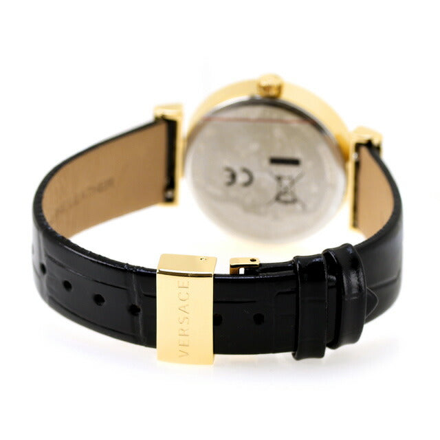 Versace Miander Quartz Watch Brand Ladies Leather Belt Velw01122 Analog Navy Black Black Swiss