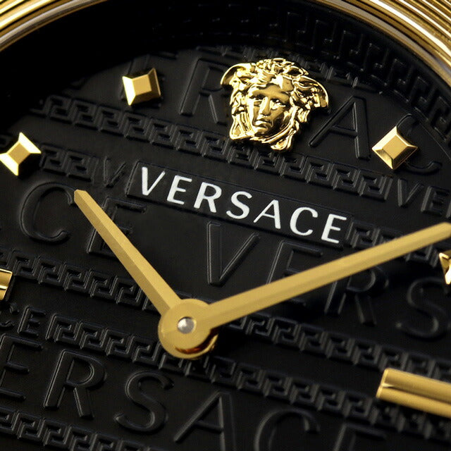 Versace Miander Quartz Watch Brand Ladies Leather Belt Velw01122 Analog Navy Black Black Swiss