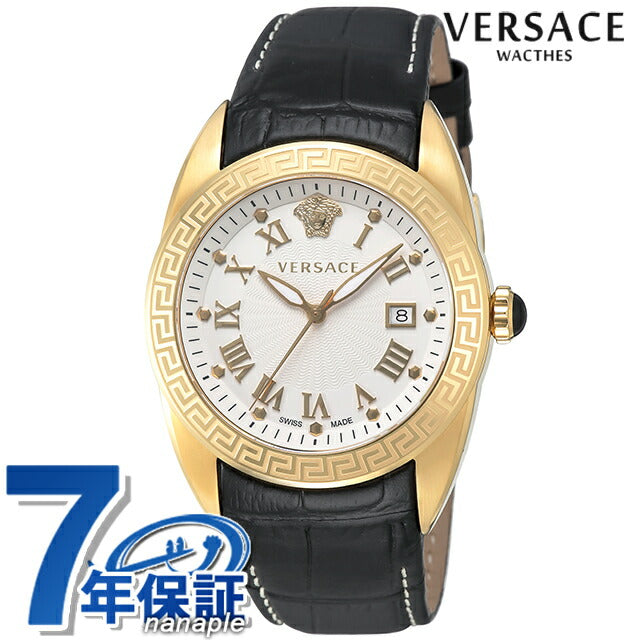 Versace v Sports Quartz观看品牌男士Versace VFE130015模拟银黑色黑色瑞士