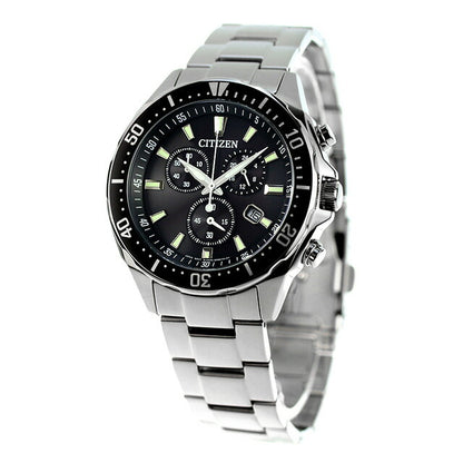 Citizen Collection Eco-Drive Eco Drive观看品牌计时码表太阳能公民VO10-6771F模拟黑色黑色