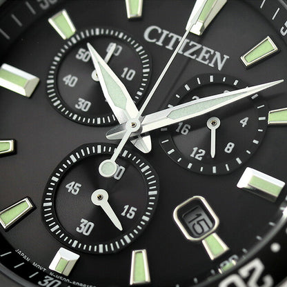 Citizen Collection Eco-Drive Eco Drive观看品牌计时码表太阳能公民VO10-6771F模拟黑色黑色