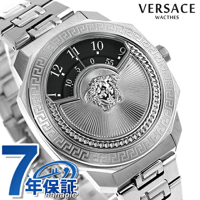 Versace Diros Icon Quartz观看品牌男士女士VQU030015模拟黑色黑色黑色瑞士