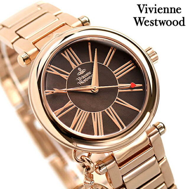 ヴィヴィアン ウエストウッド クォーツ 電池式 腕時計 ブランド レディース Vivienne Westwood VV006PBRRS アナログ ブラウン ピンクゴールド VV006PBRRS