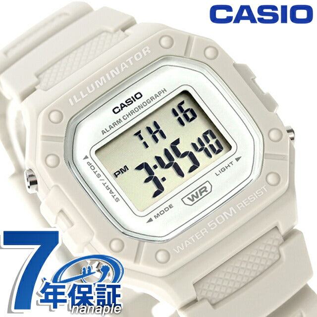 卡西奥 卡西欧 W-218HC-8AV流行海外模特中性男女女士观看品牌Casio 卡西欧 数字象牙W-218HC-8AVDF