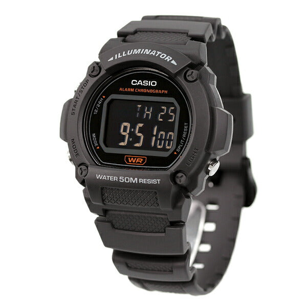 Casio Casio Casio Chipukashi Cheep Casio观看海外模特男士女士时钟W-219H-8BVDF黑色灰色