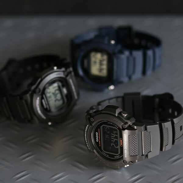 Casio Casio Casio Chipukashi Cheep Casio观看海外模特男士女士时钟W-219H-8BVDF黑色灰色