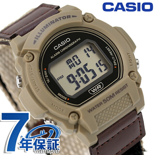 卡西奥 卡西欧 W-219HB-5AV CHIPKASHI海外模特男士手表品牌Casio 卡西欧 数字三明治米色/棕色W-219HB-5AVDF